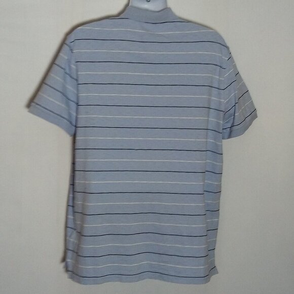 J. Crew Slub Polo Size X Large Shirt Lt Blue White Black Stripes Mens - Picture 2 of 3